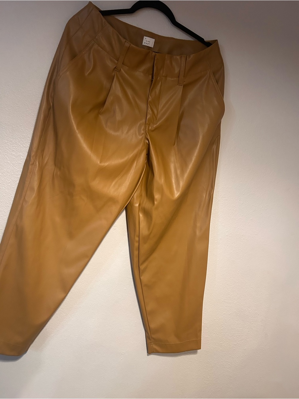 a new day Faux Leather Straight Leg Pants - Camel Brown